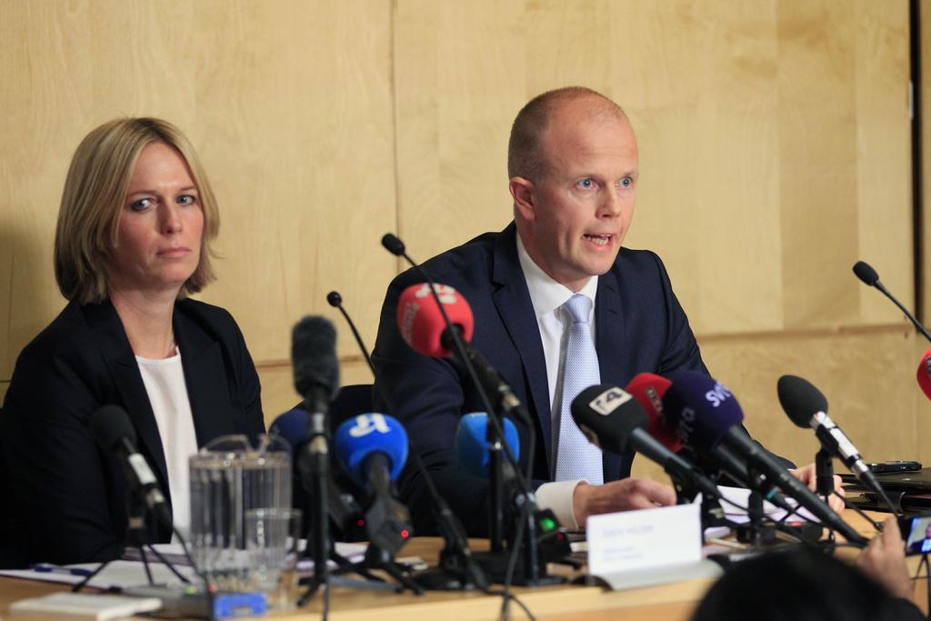 Les procureurs présentent les conclusions du rapport psychiatrique de Breivik, déclaré irresponsable. [KEYSTONE - Cornelius Poppe/Scanpix Norway]