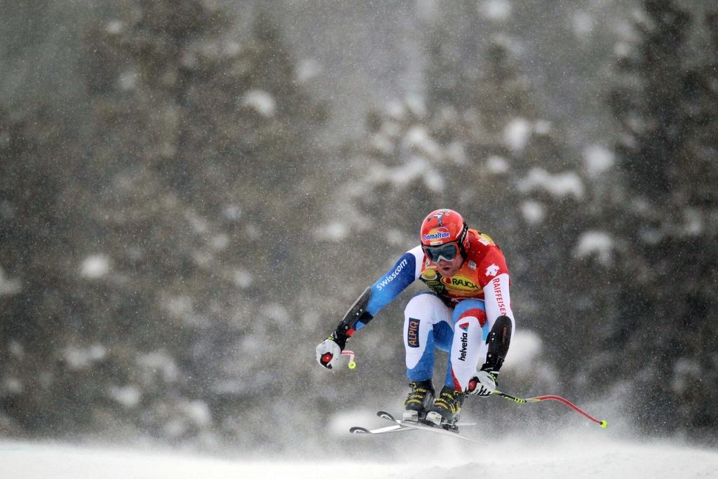 La course s'est disputée dans des conditions difficiles (vent, neige, mauvaise visibilité)... [Keystone - Frank Gunn]