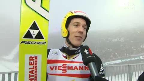 Ski nordique / Championants du Monde Oslo (Holmenkollen): Andy Küttel, champion du Monde 2009, à l'heure de l'interview lors de son dernier saut de sa carrière