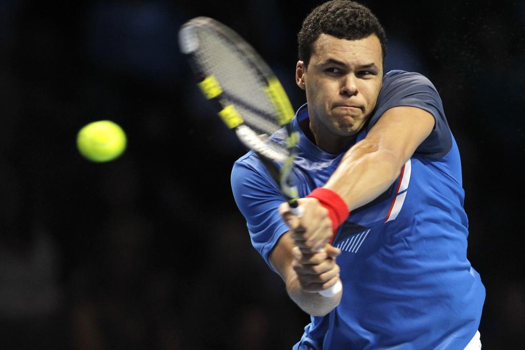 Jo-Wilfried Tsonga remporte ce duel de puissants. [KEYSTONE - Sang Tan]