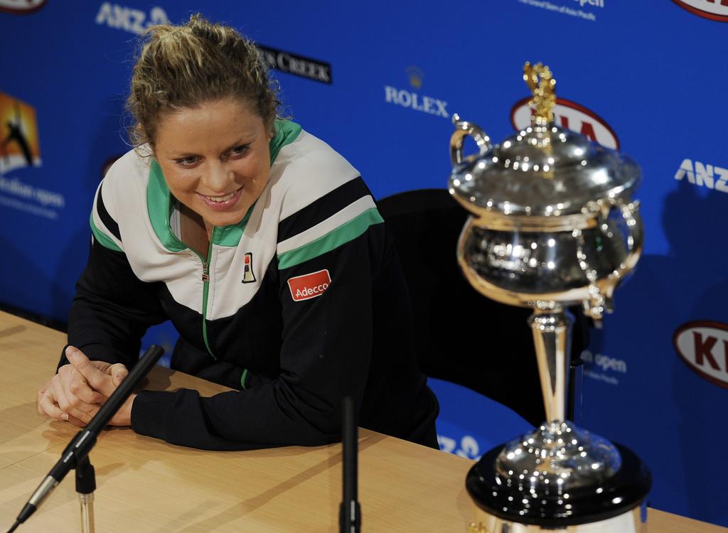 Kim Clijsters est enfin sacrée reine de Melbourne, dans un pays qui est sa deuxième patrie. [Keystone - Rob Griffith]