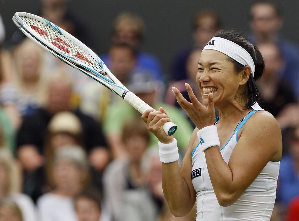 Kimiko Date-Krumm a disputé son 1er Wimbledon alors que bien des joueuses actuelles n'étaient pas encore nées... [Keystone - Kirsty Wigglesworth]