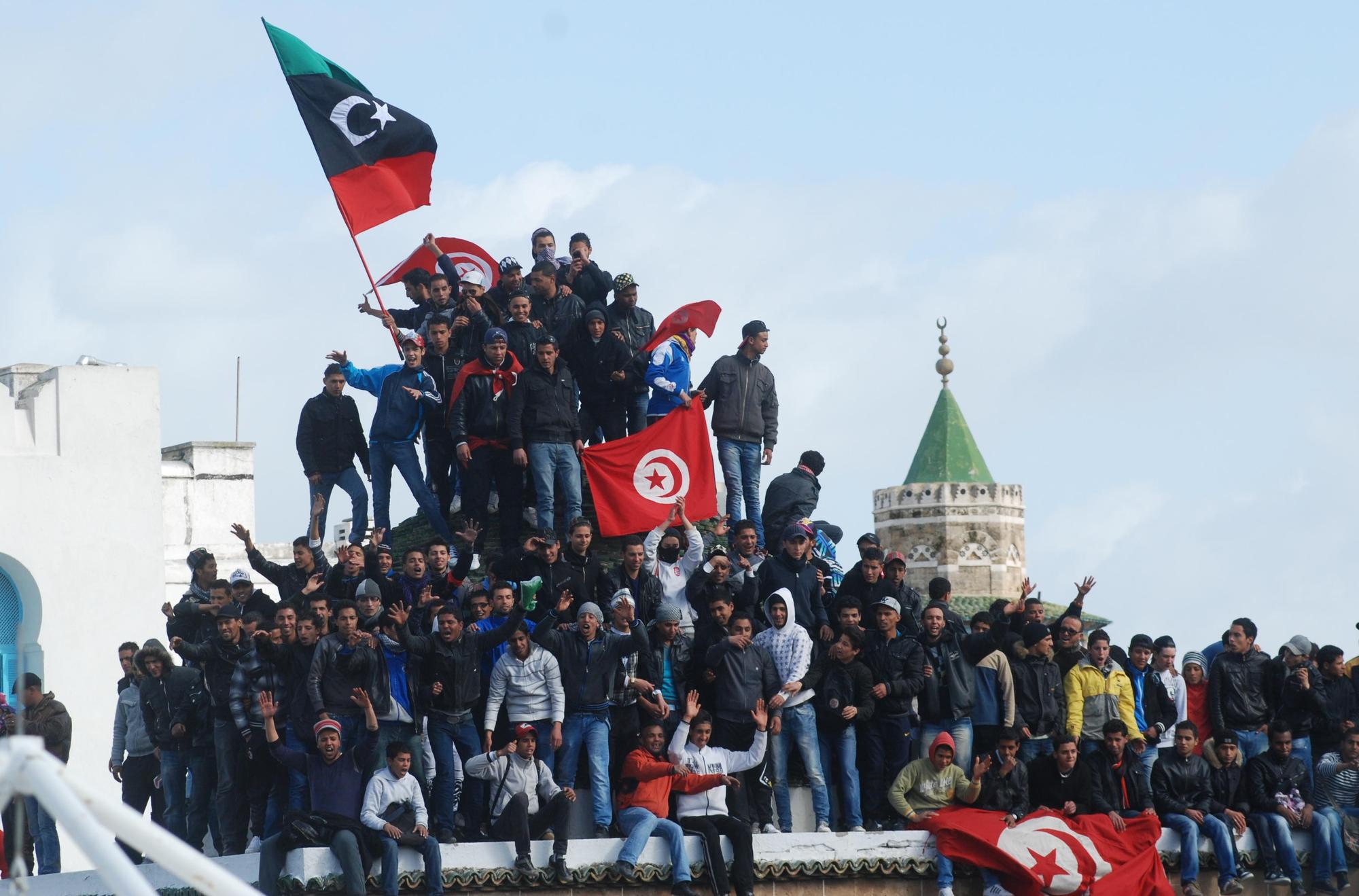 Les Tunisiens ont repris les protestations face au gouvernement de transition malgré la chute de Ben Ali. [AFP - Hichem Borni]