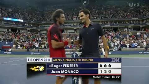 Tennis/ US Open: Qualification facile de Roger Federer face à Monaco (6-1, 6-2, 6-0). Prochain match... Jo-Wilfried Tsonga!