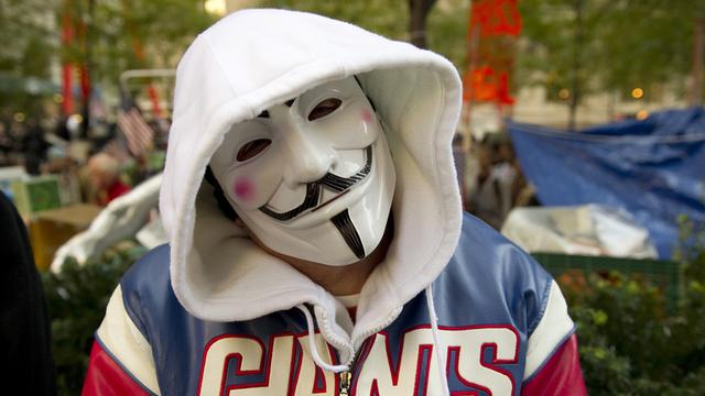 Un membre d'Anonymous à New York. [Don Emmert]