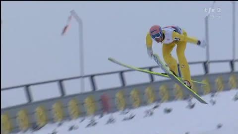 Saut à ski / Tournée des 4 tremplins: Kofler est tout proche de la chute mais il arrive à se rattraper au dernier moment pour le plaisir des yeux...