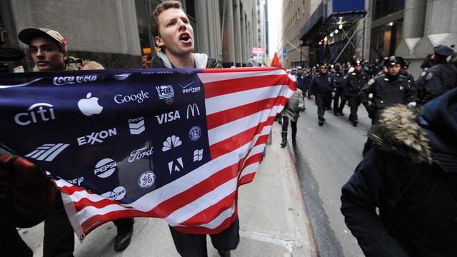 La tension était vive à Manhattan entre les manifestants et la police. [Stan Honda]