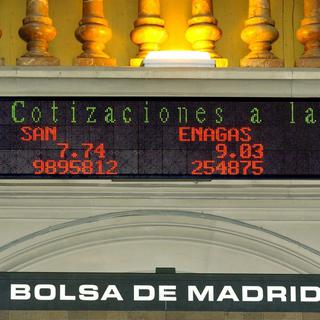 Les valeurs espagnoles à la bourse de Madrid subissent la crise de la dette dans le pays.