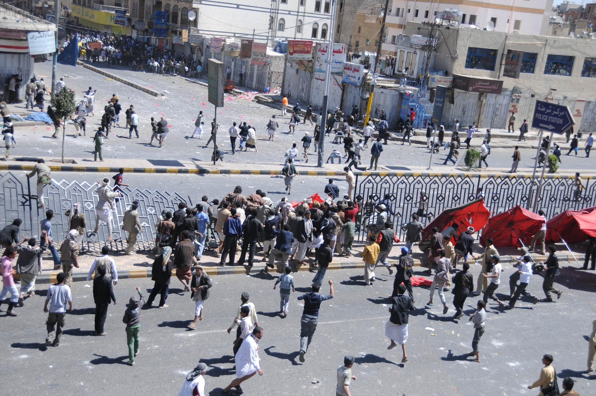Des groupes d'opposants à Sanaa. [NOTIMEX - CORTESÍA]
