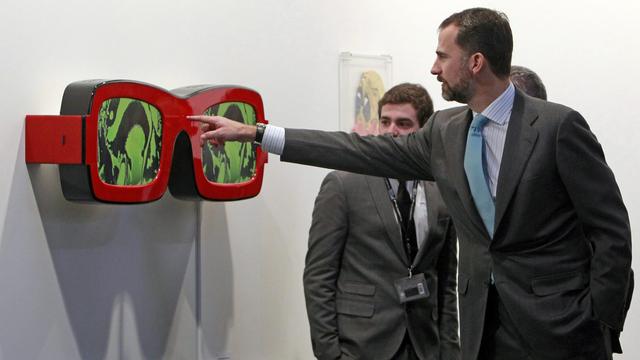 Le prince Felipe d'Espagne s'est rendu à la foire d'art contemporain madrilène. [J.J. Guillen]