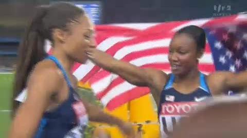 Athlétisme / Mondiaux de Daegu (CdS): 4x100m dames. 1. USA en 41"56, 2. Jamaïque en 41"70, 3. Ukraine en 42"50