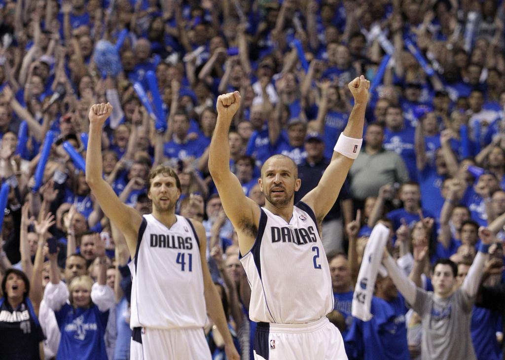 Dallas rêve du titre NBA. Dirk Nowitzki et Jason Kidd vont-ils l'y emmener? [Keystone - Tony Gutierrez]