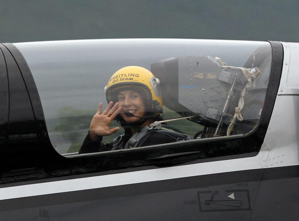 Grande passionnée d'aviation, Gisin est au bénéfice, depuis cet été, de sa licence de pilote. [Keystone - Urs Flueeler]