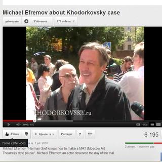 Une apparition de Mikhaïl Efremov sur YouTube (capture d'écran).