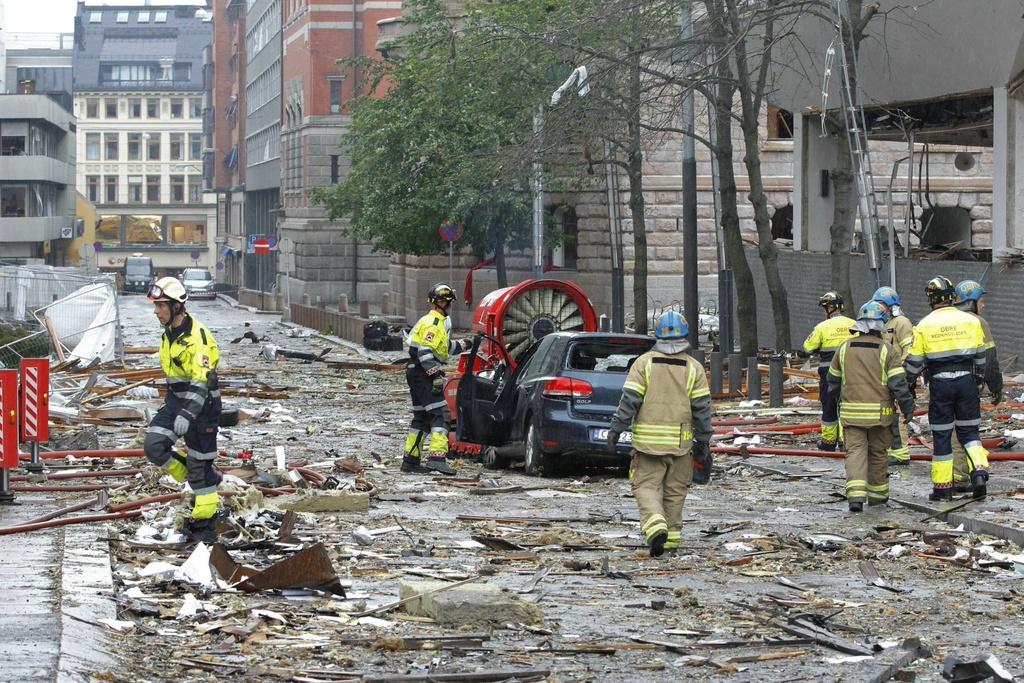 Des images de désolation au centre d'Oslo. [KEYSTONE - BERIT ROALD]