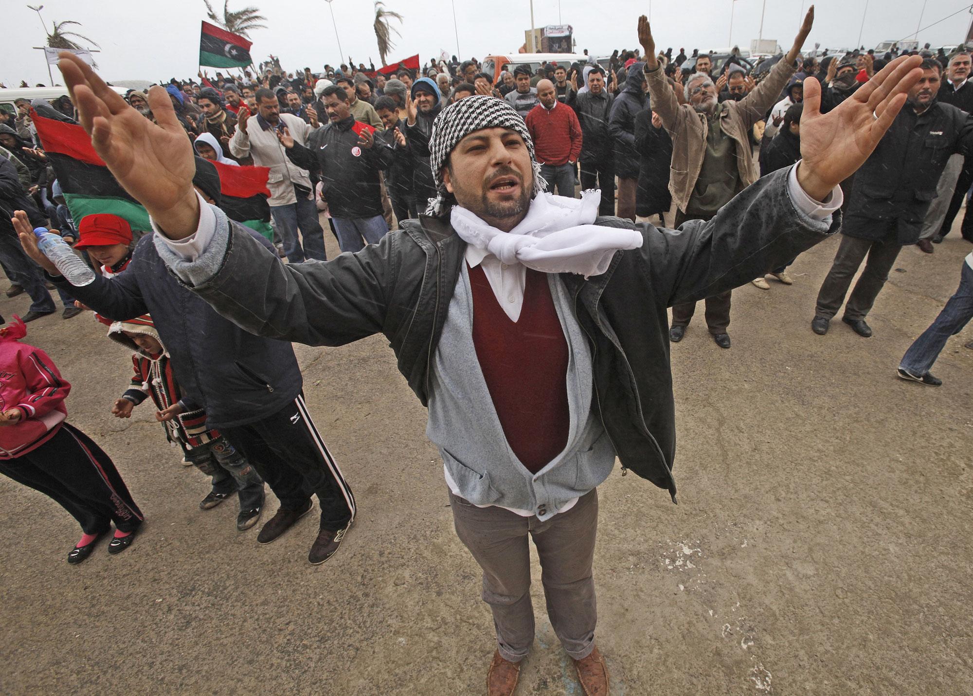 26 février 2011: une manifestation rassemble les opposants à Benghazi. [Suhaib Salem]