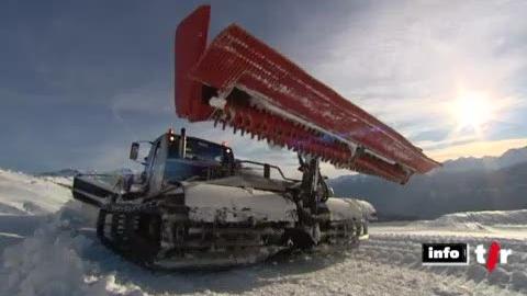 VS: malgré le manque de neige, les stations de ski tentent de garder leurs pistes en état