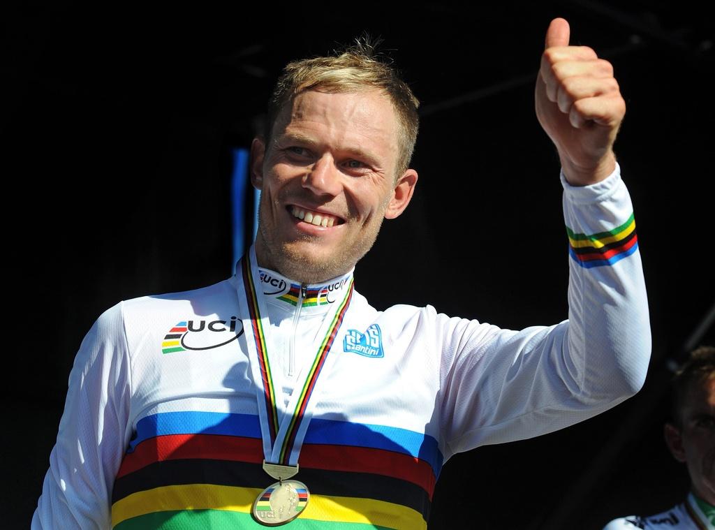 Hushovd, champion du monde sur route en titre, espère jouer un mauvais tour à Boonen et Cancellara. [KEYSTONE - Joe Castro]
