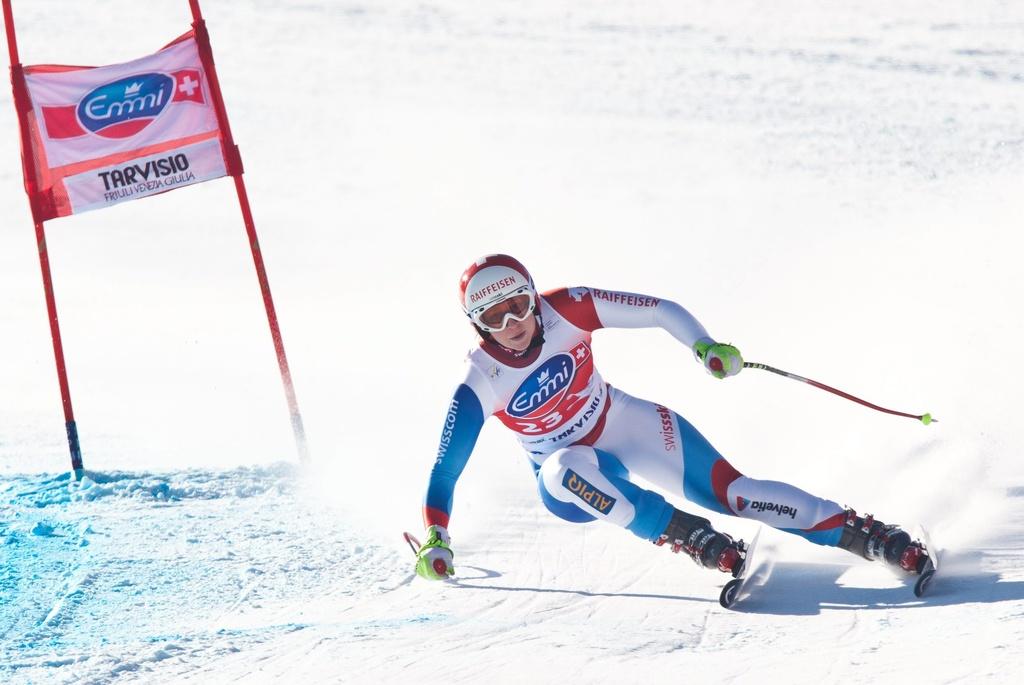 Marianne Abderhalden a signé le meilleur résultat suisse avec son 8e rang en Italie. [Keystone - Johann Groder]