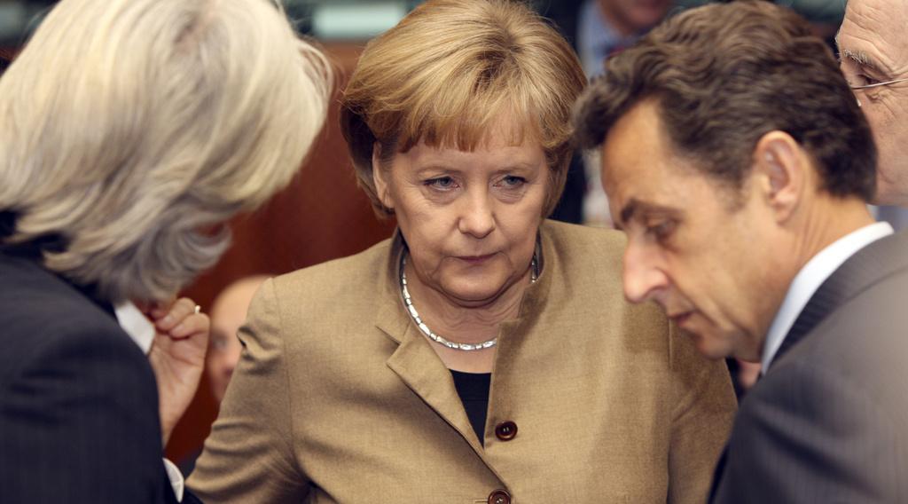 Angela Merkel, Nicolas Sarkozy et Christine Lagarde devaient discuter de la Grèce, en l'absence de son dirigeant, avant le sommet du G20. [KEYSTONE - Geert Vanden Wijngaert]