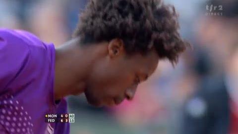 Tennis / Roland Garros (1/4) : Federer-Monfils. Monfils débreak et revient à 3 à 1 dans le 2ème set.