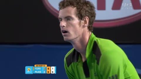 Tennis / Open d'Australie (2e demi-finale): Ferrer - Murray. La 2e manche se joue au tie-break