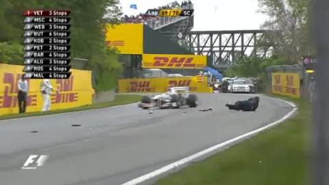 Automobilisme / F1 (GP du Canada): après l'incident Heidfeld, un poste a failli se faire écraser