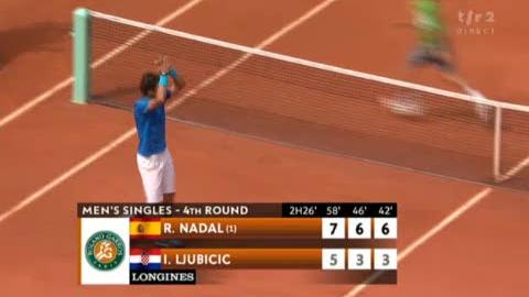 Tennis / Roland Garros (1/8): 3e manche. Trois balles de match pour Nadal contre Ljubicic . Une suffit. Mais Nadal ne semble pas 8encore) en forme, dit Marc Rosset