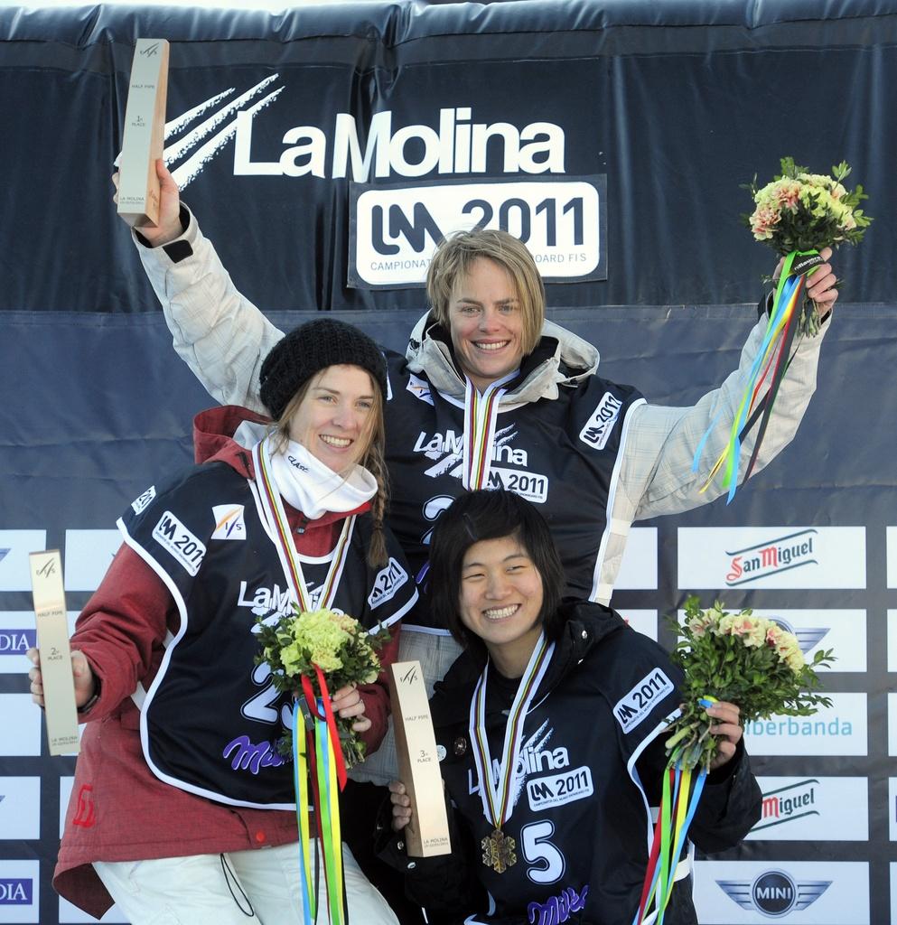 Ursina Haller "sur la 2e marche" du podium à La Molina. [Keystone - Manu Fernandez]