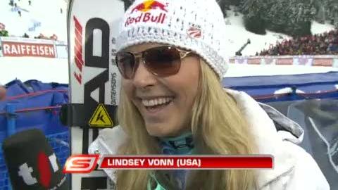 Ski alpin/Slalom dames de Lenzerheide/2ème manche : Interview de Lindsey Vonn à 3 points de Maria Riesch