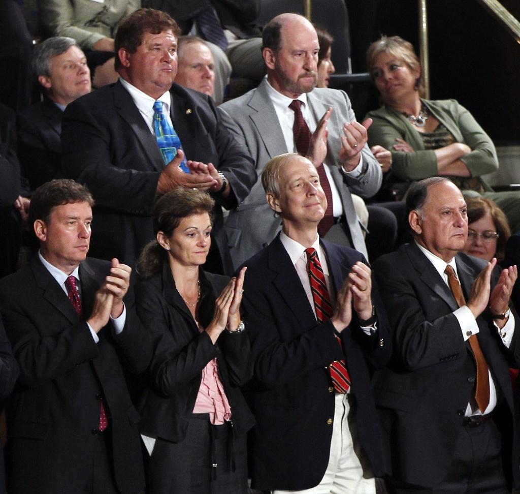 Le discours a été très applaudi par les démocrates présents. [KEYSTONE - Charles Dharapak]