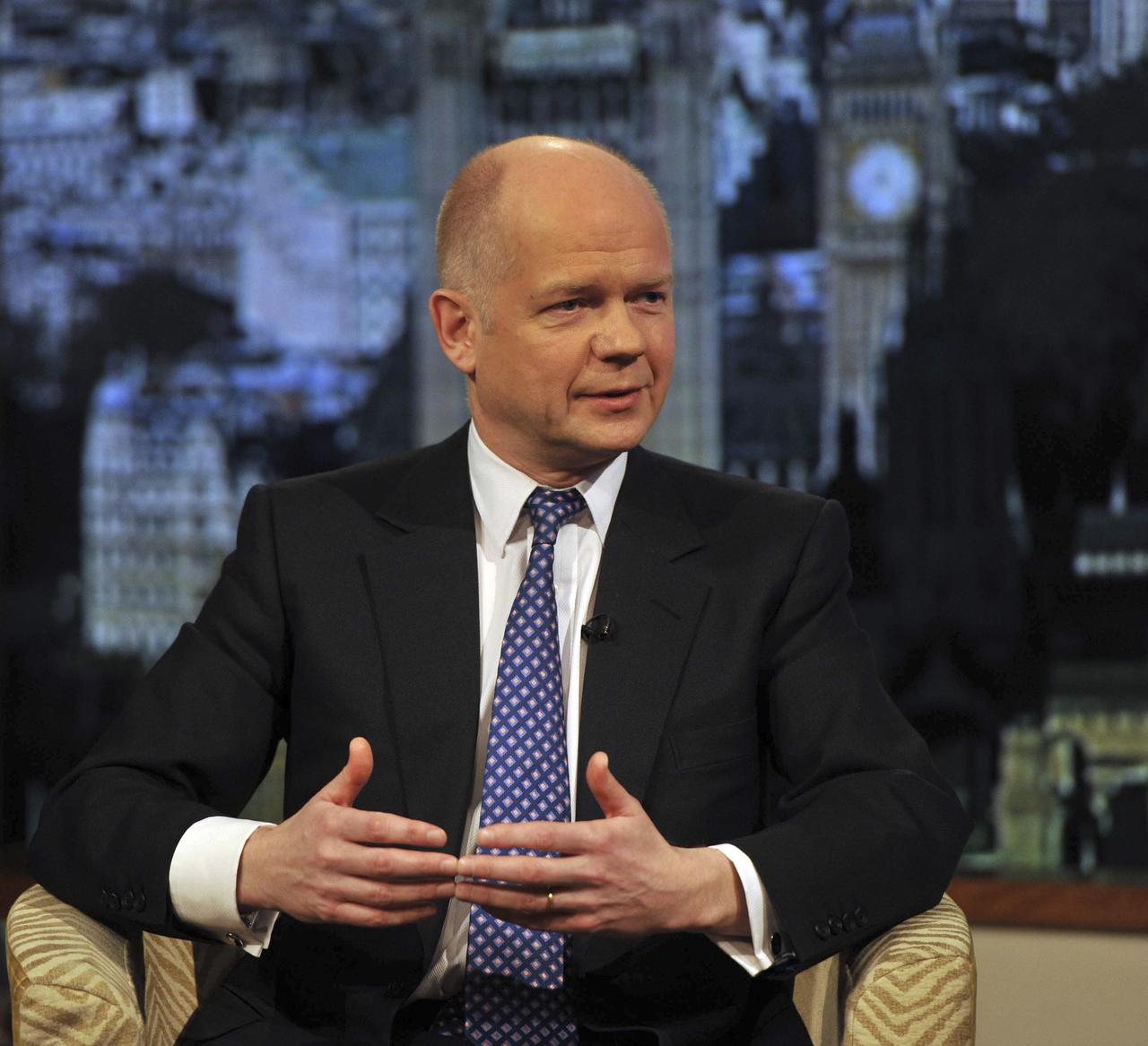 Le ministre anglais William Hague, sur la BBC. [Reuters - � Ho New / Reuters]