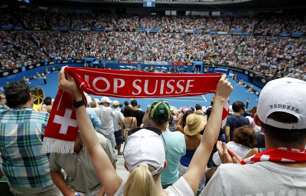 Les spectateurs suisses étaient nombreux au rendez-vous de cette affiche 100% helvétique. [Keystone - Vincent Thian]