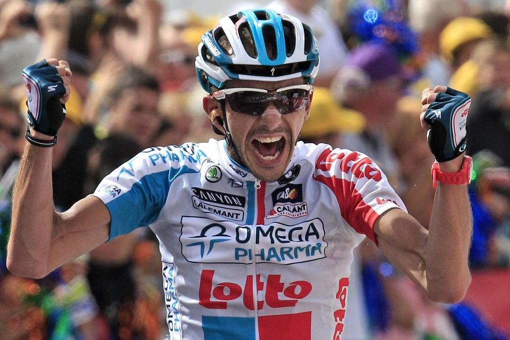 Pour son premier Tour de France, Vanendert fête sa 1ère victoire chez les pros. [KEYSTONE - Laurent Rebours]