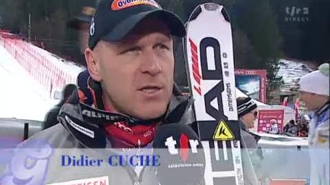 Ski alpin / Mondiaux de Garmisch: descente. Didier Cuche, le médaillé d'argent, à l'interview