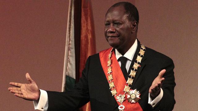 Alassane Ouattara a été investi président de Côte d'Ivoire à Yamoussoukro. [Rebecca Blackwell]