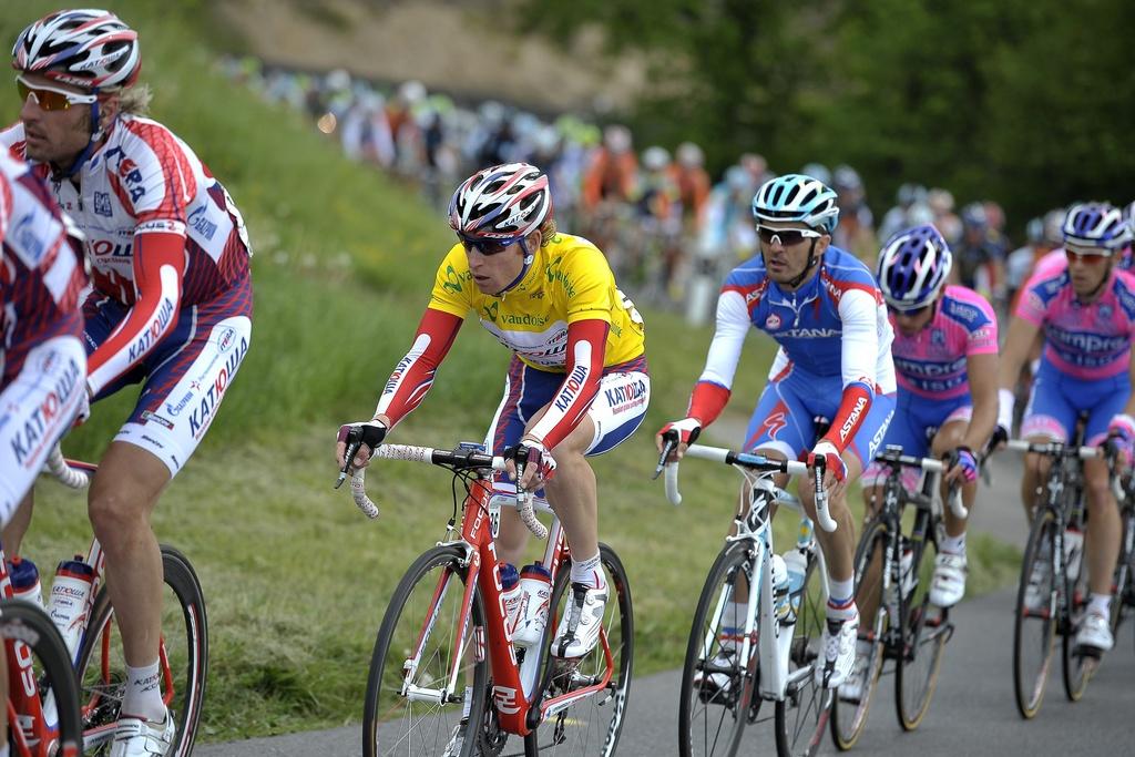 Le maillot jaune Pavel Brutt a gardé son bien, mais a perdu une partie de son avantage. [KEYSTONE - DOMINIC FAVRE]