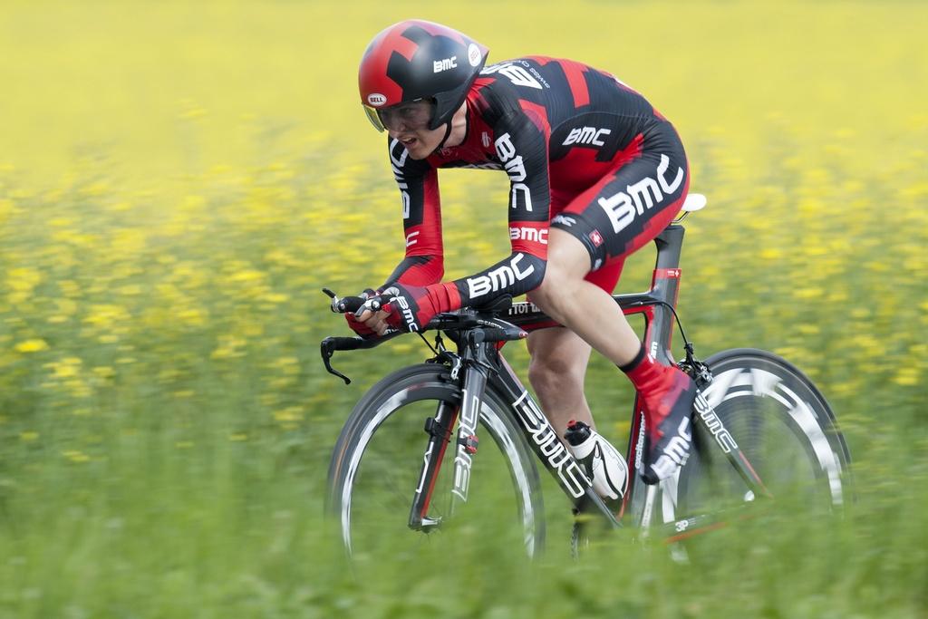 Tschopp sous le maillot de BMC. "Ca me tenait à coeur de courir pour une équipe suisse". [Keystone - Laurent Gillieron]