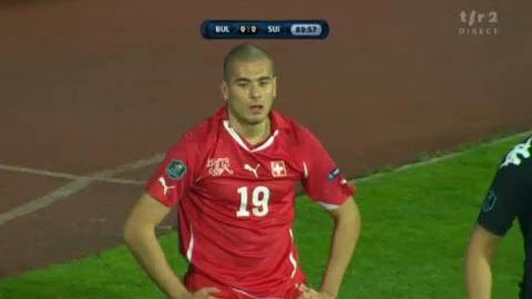 Football / Euro 2012 (éliminatoires) Bulgarie - Suisse: Derdiyok est tout près de marquer (90e)