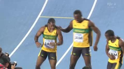 Athlétisme / Mondiaux de Daegu (CdS): 4x100m hommes. Record du Monde pour la Jamaïque en 37"04!!! Les Etats-Unis sont éliminés et la France termine en argent