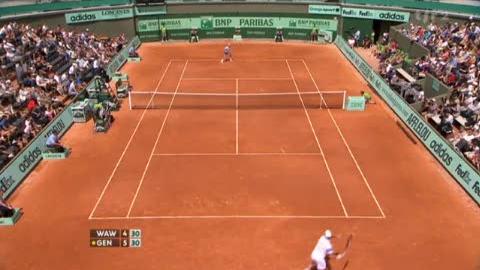 Tennis / Roland-Garros (1er tour): Stanislas Wawrinka (SUI) perd le premier set 4-6 contre le Français Augustin Gensse