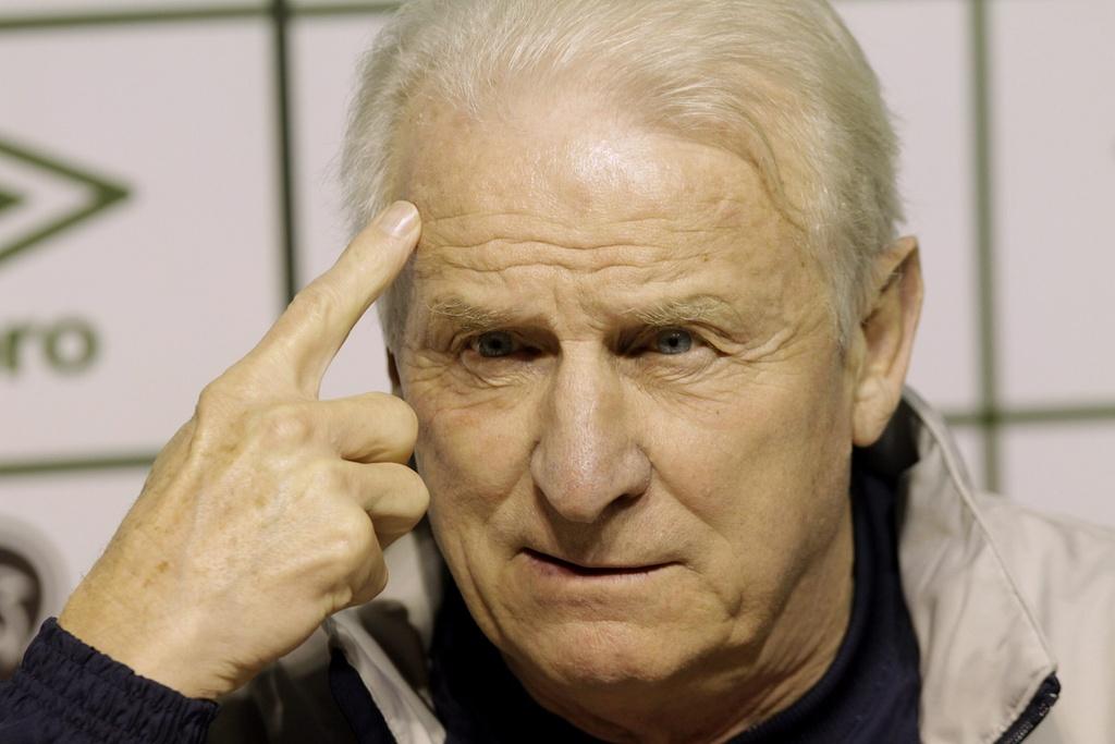 Pour Giovanni Trapattoni, sélectionneur de l'Eire, "le chat n'est pas encore dans le sac". [KEYSTONE - Valda Kalnina]