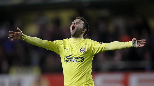 Auteur d'un but face au PSV, l'attaquant de Villarreal Rossi confirme son rang de meilleur buteur en Europa League. [Alberto Saiz]