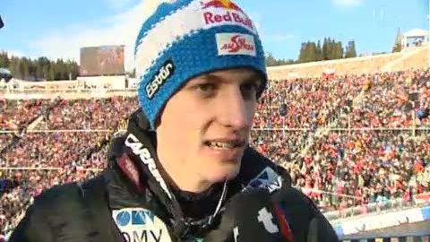 Ski nordique / Mondiaux / Saut par équipe: Interview de Gregor Schlierenzauer qui saute pour l'équipe d'Autriche