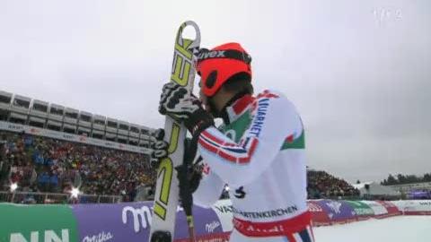 Ski alpin / Ski alpin / Mondiaux de Garmisch: la 2e manche de Cyprien Richard. Le Français, 7e de la 1re manche, 2e de la seconde = médaille d'argent