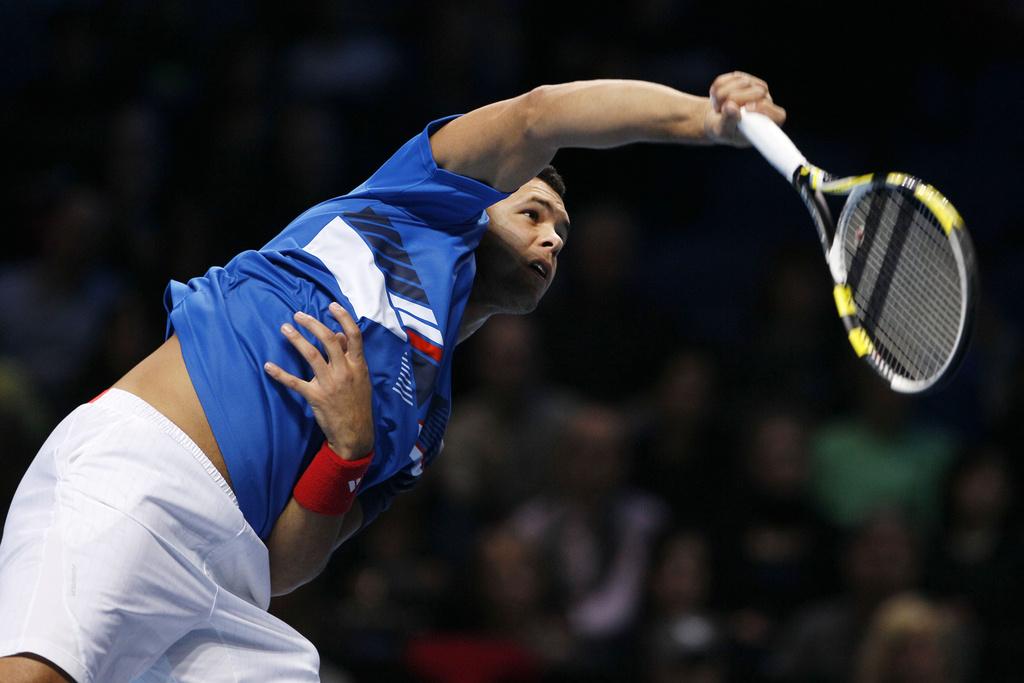 Tsonga reste sur deux défaites face à Federer, en finale à Bercy et en poule à Londres. [KEYSTONE - Alastair Grant]