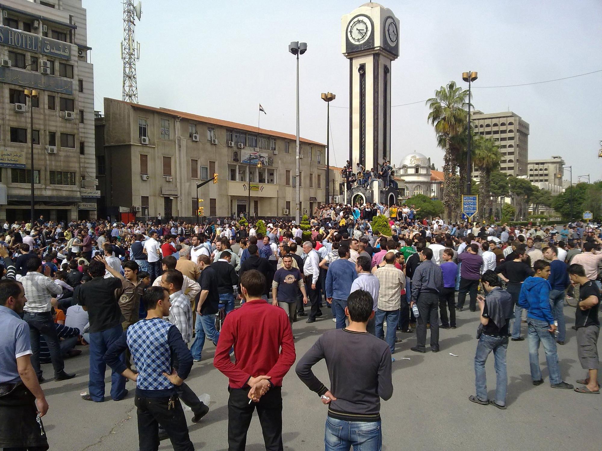 Les opposants ont promis de faire de la place de l'Horloge à Homs la nouvelle place Tahrir. [REUTERS - � Ho New / Reuters]
