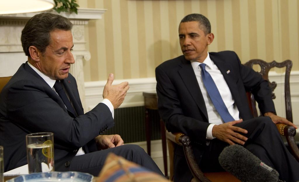 Nicolas Sarkozy et Barack Obama ont évoqué le terrorisme, mais aussi les grands défis de l'économie. [KEYSTONE - Ian Langsdon]