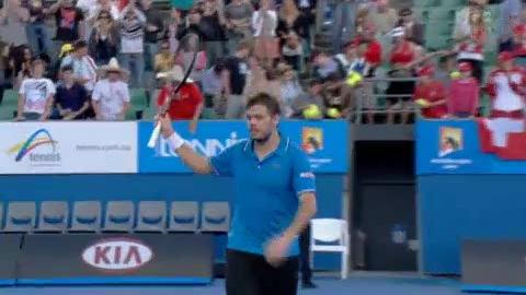 Tennis / Open d'Australie: Stanislas Wawrinka - Grigori Dimitrov (BUL). Le Suisse, impeccable, l'emporte en 3 manches (7-5 6-3 6-3)