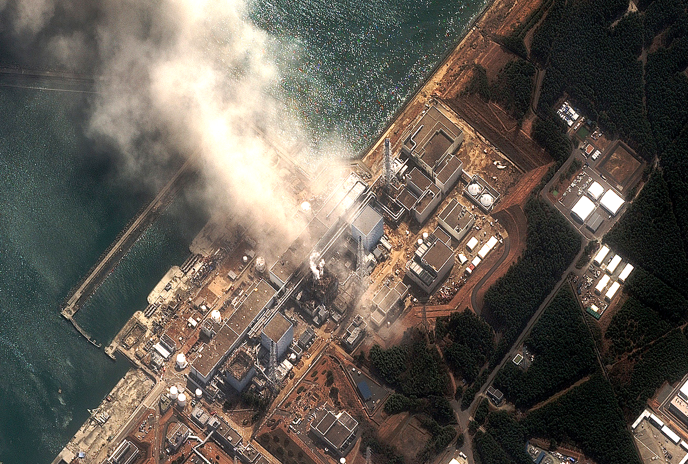 Image satellite de la centrale nucléaire de Fukushima Daiichi, 14 mars 2011. [Digital Globe/Handout]